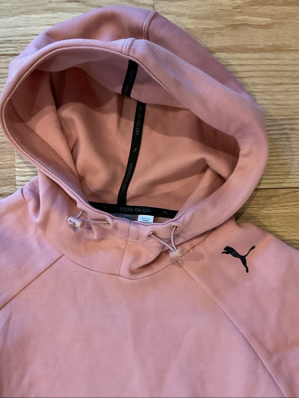 Puma Evostripe Dusty Rose Pullover Moto Hoodie small athletic travel EUC - Picture 3 of 16